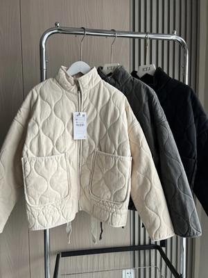 Women Cotton Jacket Traf Vintage Lenzing Rayon High Collar Large Pocket Decorati