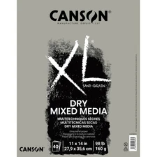 Canson XL Sand Grain Dry Mixed Media Pad Grey 11"X14"-Fold Over,40 Sheets - 5A00