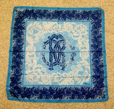 Roberto Cavalli silk scarf blue snake print l...