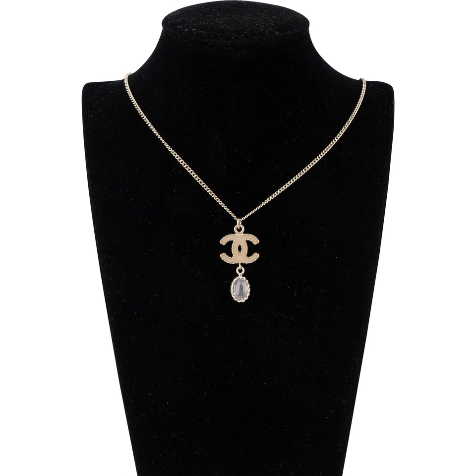 Chanel Emaille Dore CC Necklace Coco CC Chain Collier Kette