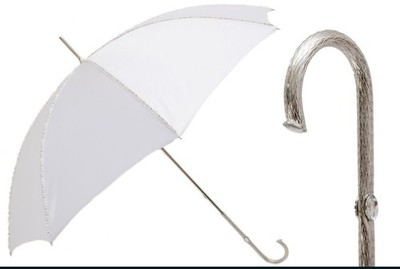 Pasotti Handmade Pearl Wedding Umbrella White Bridal Parasol
