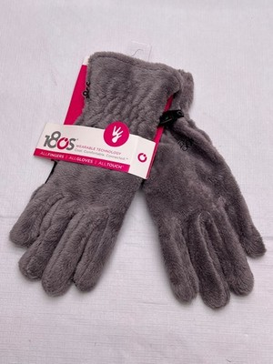 180s Women's Lush  All Touch Tech Gloves Plush Gray/Black  Size S Brand New