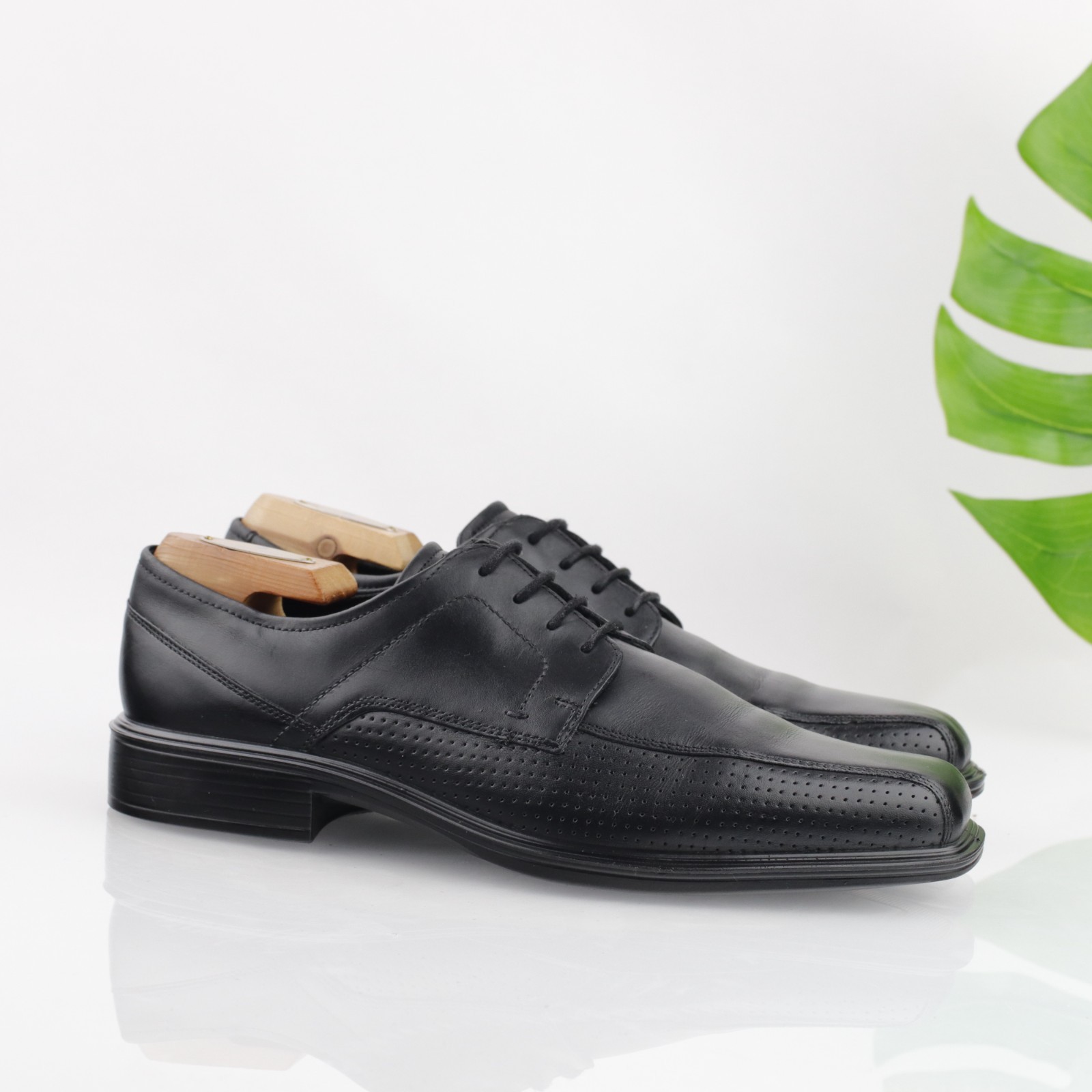 SAOLA Scarpa elegante Ecco uomo Johannesburg Oxford taglia 42 8 pelle nera punta quadrata perfetta