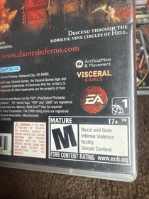 Dante&rsquo;s Inferno PlayStation Portable PSP Complete Manual & MINT CONDITION disc!