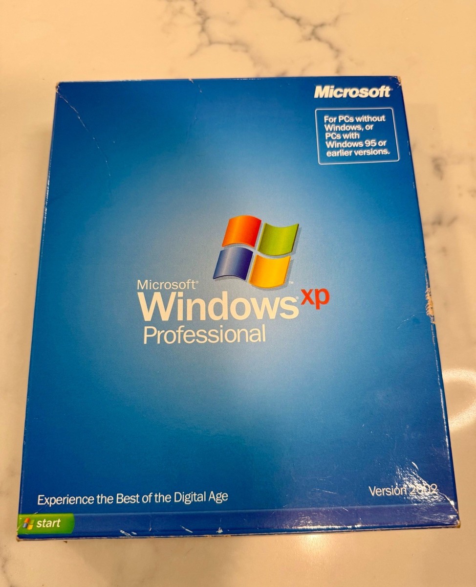 Vintage Microsoft Windows XP Professional 2002 BIG BOX Complete w