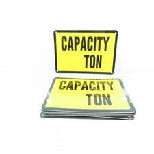 EMED 15216 10" x 7" H Weight Ton Capacity Safety Yellow Plastic Signs Lot Of 7