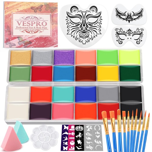 Face Painting Kit For Kids Party22 Colors Face Paint Kit Includes Paint Tray...
