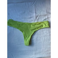 NWOT Mudd Neon Green Cotton Thong Panty One Size Stretch Minimal Coverage