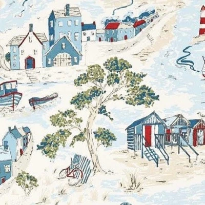 CLARKE & CLARKE CLARKE AND CLARKE WATERFRONT MARINE 100% COTTON CURTAIN/CRAFT/CUSHION FABRIC