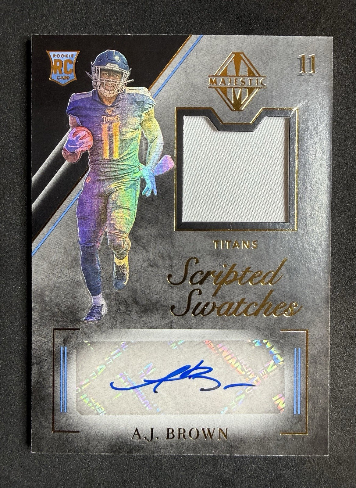 AJ Brown Panini Majestic #111 Autograph Material-Gold
