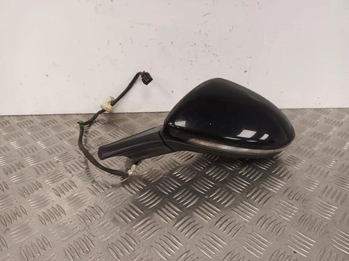 VW Golf Mk7 13-20 Hatchback Passenger Left Black Electric Door Wing Mirror 