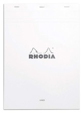 Rhodia Staplebound Notepad - Lined w/ margin 80 sheets - 8 1/4 x 11 3/4 - White