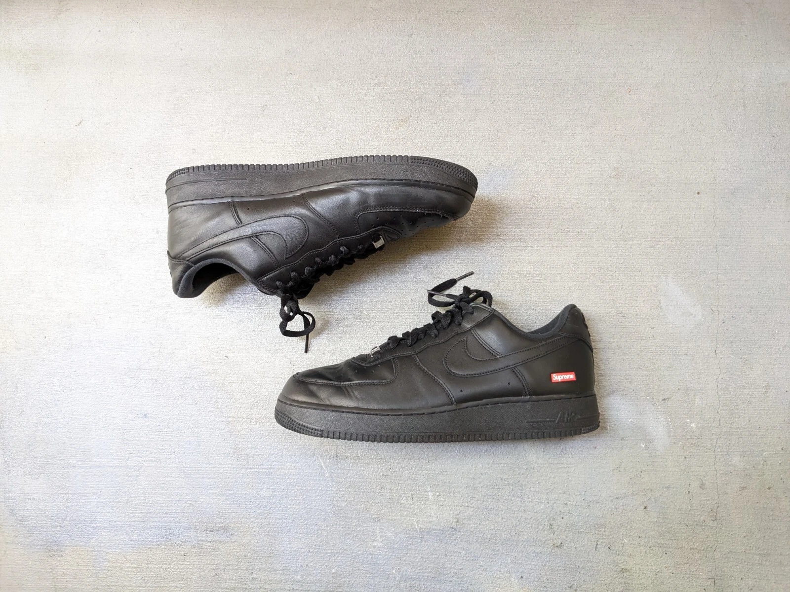 Nike Air Force 1 Low Supreme Noir Homme 11,5 Cuir CU9225 001 Bogo Box Logo