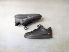 Nike Air Force 1 Low Supreme Black Men 11.5 Leather CU9225-001 Bogo Box Logo