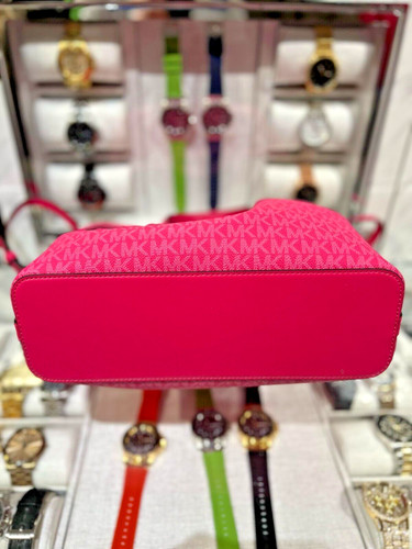 Michael Kors Carson Damen Medium MK Logo Crossbody Umhängetasche Tasche Dragonfruit - Bild 5 von 10