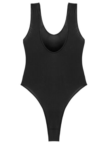 DE Damen Glänzend Bikini Thongs High-Cut String Badeanzug Schwimmanzug Monokini - Bild 112 von 258