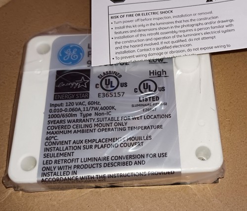 GE Lumination LRXR 6" LED Retrofit Downlight/Can Light 0-10V Dimming 277V 4000K - Picture 5 of 11