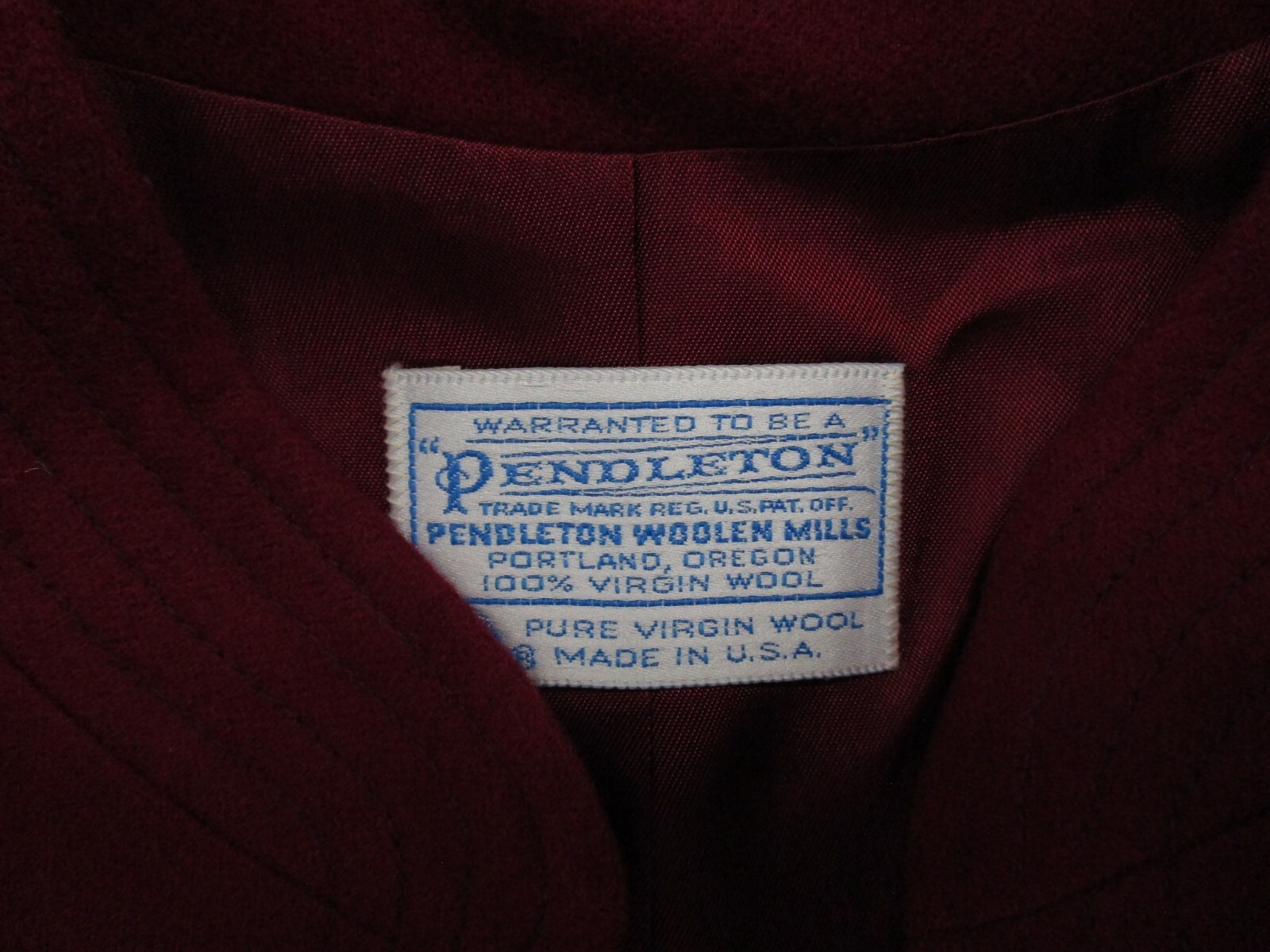Vintage Pendleton Red Wool Jacket Open Front Line… - image 2