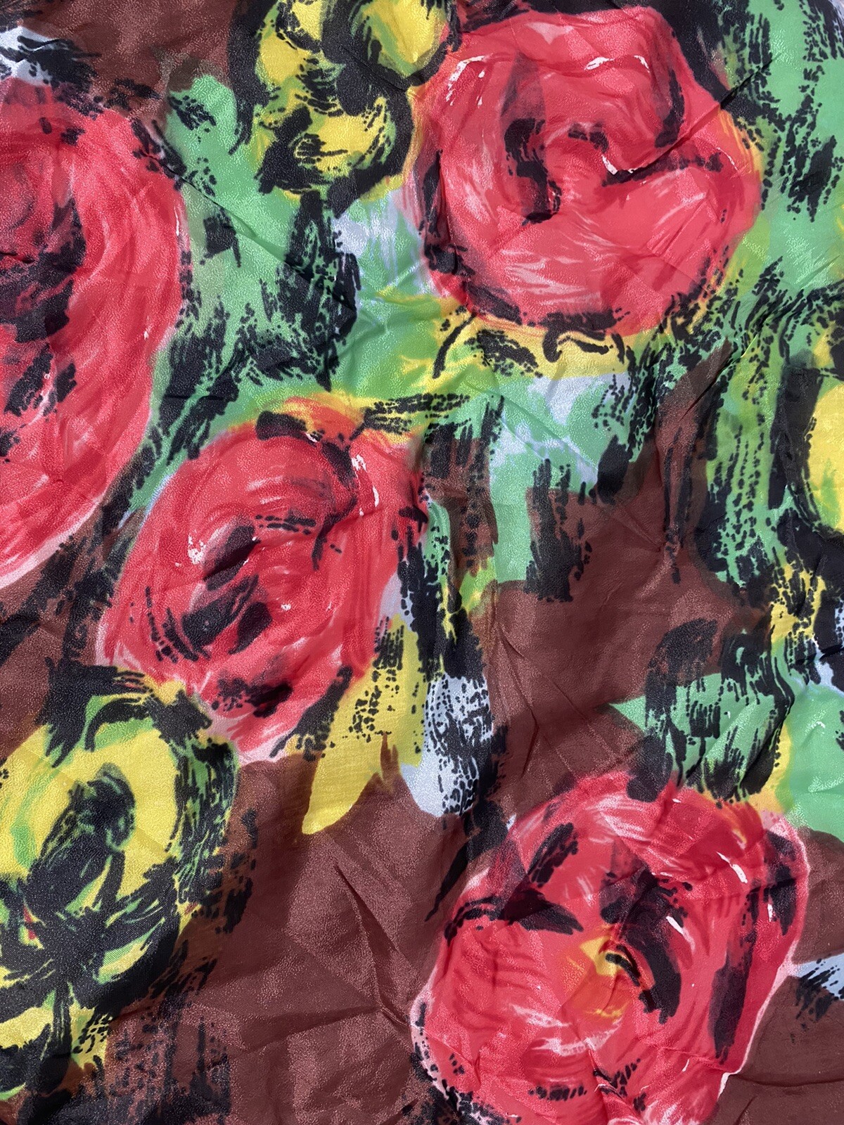 Embossed Brown Flower Pattern Square Semi Sheer N… - image 4