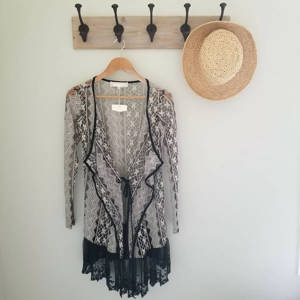 Tan lace deals cardigan