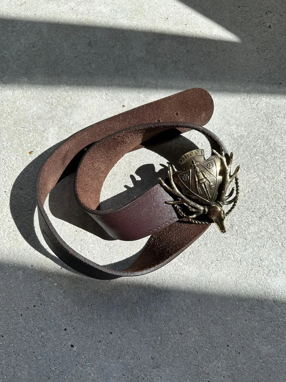 RARE ceinture crâne de cerf vintage Gucci « Hysteria »