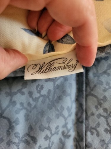 Williamsburg Waverly Garden Twin Comforter Ivory Blue Floral Birds 69x 86  - Picture 15 of 20