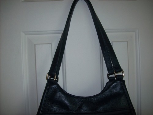 Stone & Co Genuine Blue Leather Handbag/Purse With Silvertone Metal Accents - Picture 4 of 7