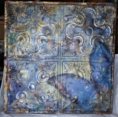 Ceiling Tins Antique Tin Tile Blue Vatican Ceiling Tins Antique Tin Tile, Salvage Antique Tin Ceiling Tiles