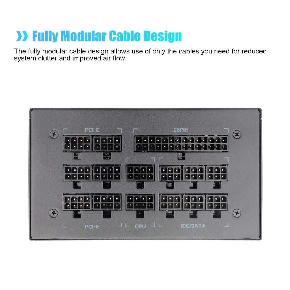 Segotep 1250W ATX Fully Modular Gaming Power Supply Unit 80+ Gold Certified PSU - Image 2 of 4