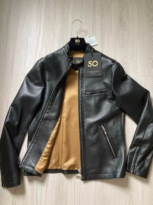 CINQUANTA RIDERS JACKET Lambskin size: 48 Made in Italy with tag hanger