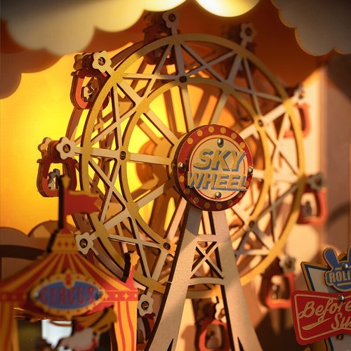 Rolife Sunset Carnival Music Box with LED for Gifts 3D Wooden Puzzle Dollhouse - Picture 4 of 6