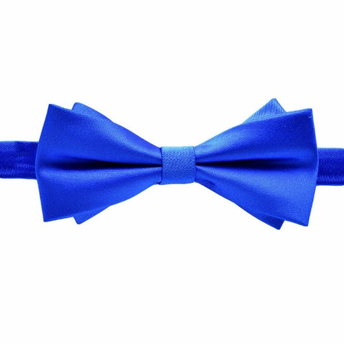 Men Solid Color Diamond Tip Bow Ties Double Layer Pre-tied Wedding Party Bowtie - Picture 5 of 9