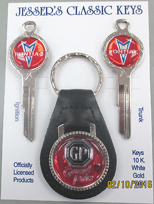 Red Pontiac GRAND PRIX Deluxe Classic White Gold Key Set 1967 1971