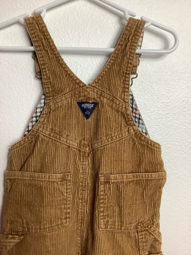 OshKosh B'Gosh Baby Boys Corduroy Bib Overalls Tan 24 Months Adjustable Straps. - Picture 8 of 10