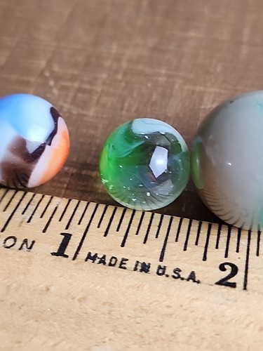Vintage Marbles Various Sizes Colors Solid Mixed Lot Of 16 - Picture 10 of 13