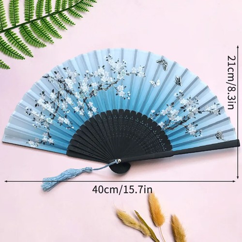 Folding Hand Fan Dance Hand Fans Chinese Art Crafts Gift Bamboo Rib Fan Party - Picture 23 of 39