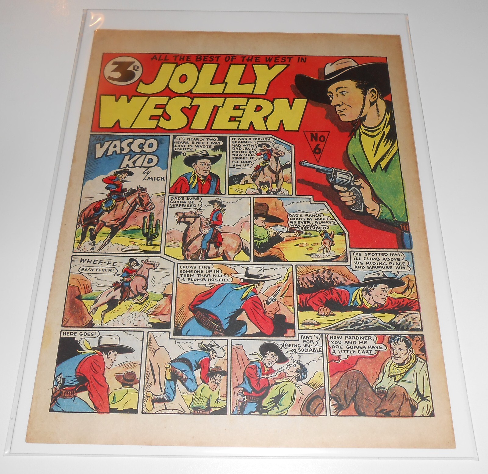 JOLLY WESTERN no.6 UK 1948 MICK ANGLO ART Marvelman rare original vintage comic