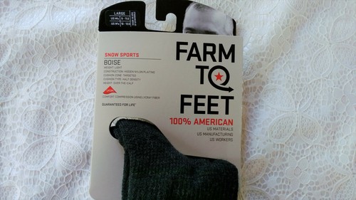 Farm to Feet leichte gezielte Kompressionsskisocken halbe Dichte Herren Large - Bild 3 von 6