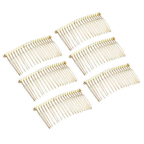 6x Blank Metal 20 Teeth Hair Side Comb for DIY Bridal Veil Hair Accessories - Picture 3 of 9