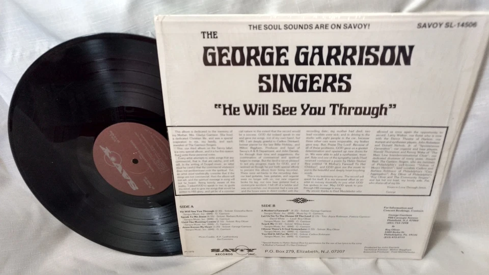 George Garrison Singers LP Speak to Me Jesus Savoy 14506 1979 NM- Black Gospel - Image 2 of 2