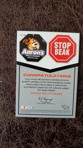 2010 Wheels Race Used David Reutimann #UC-DR - NASCAR - Autographed! - Picture 2 of 2
