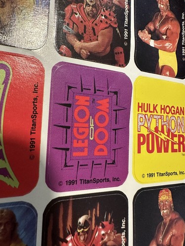Vintage 1991 WWF Wrestling Stickers Titan Hogan Warrior 1 Sheet (See Details) - Picture 13 of 14