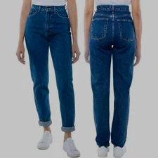 AMERICAN APPAREL LADIES HI-WAIST JEANS MEDIUM WASH 100% COTTON *SIZE-28*