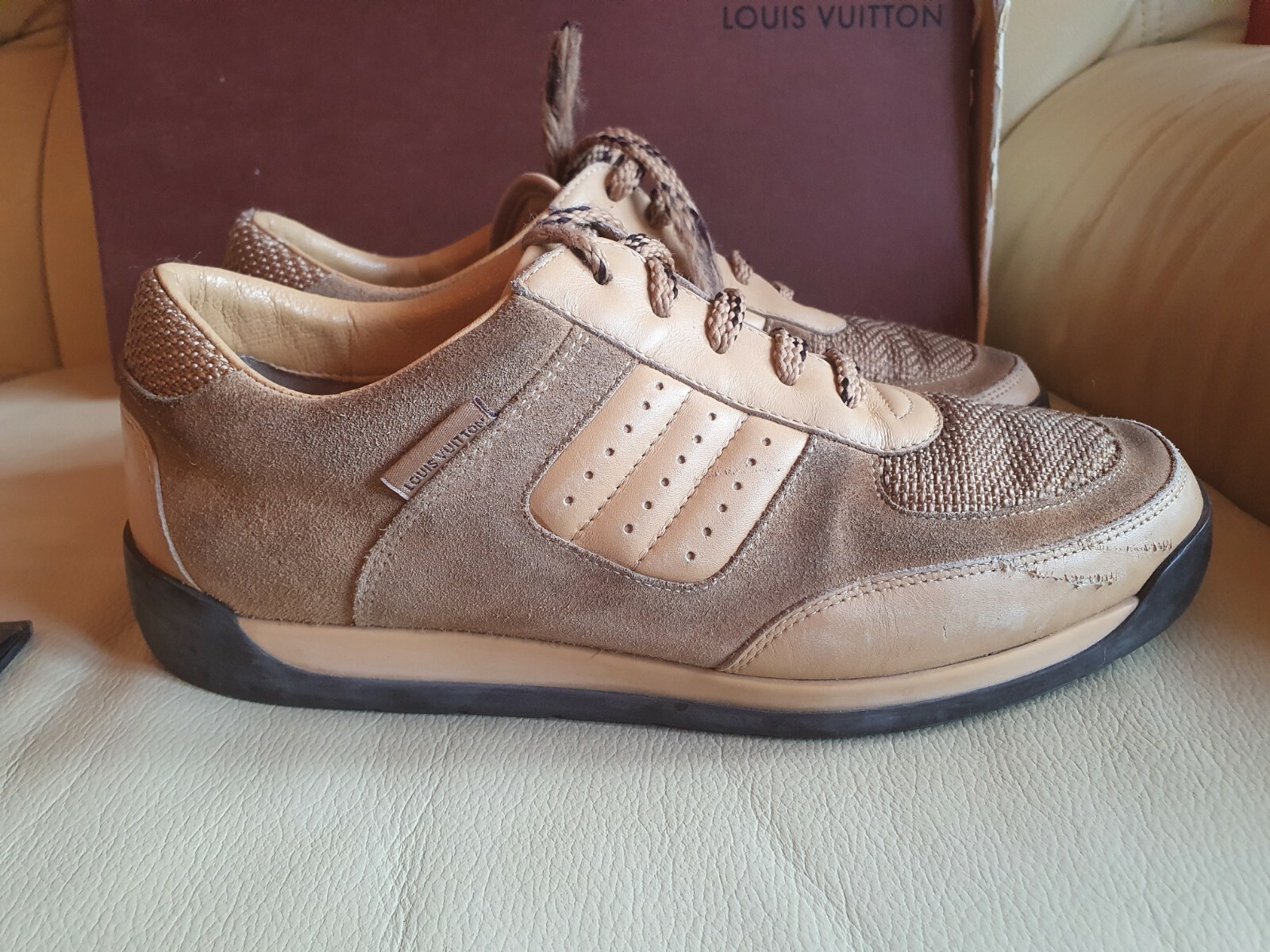 Louis Vuitton Louis Vuitton Beige Cream Trainer Sneaker