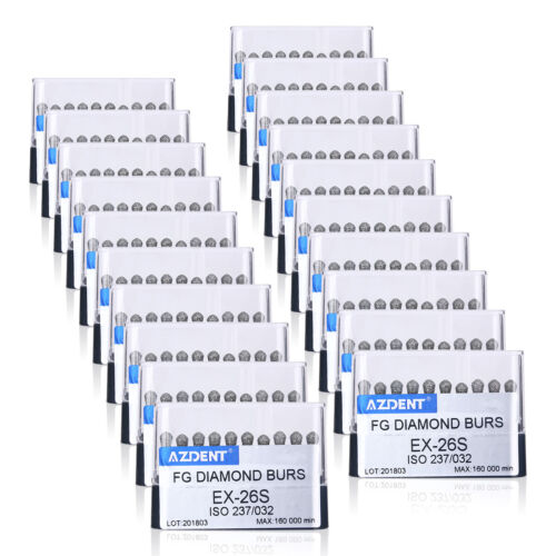 AZDENT Dental Diamond Bur Tips Set Drills Burs For High Speed Handpiece - Picture 32 of 98
