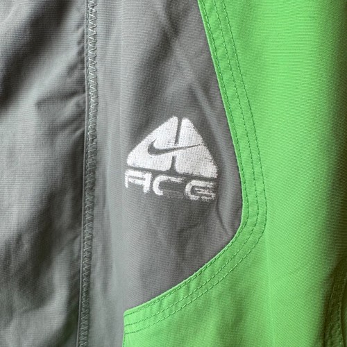 Vintage Nike ACG Jacket Outer Layer 3 L Jacket Storable Hood Gray Green Gorpcore - Picture 4 of 16