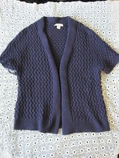 Coldwater Creek Navy Sweater Short Sleeve Ope...
