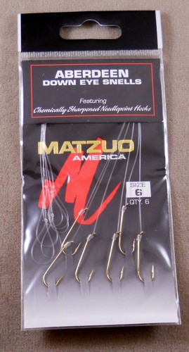 Anzuelos de pesca 1 paquete de 6 anzuelos de plumón dorados MATZUO America Aberdeen talla #6 - Imagen 1 de 2