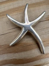 Vintage Sterling Silver Starfish Slide Pendant Cord Necklace