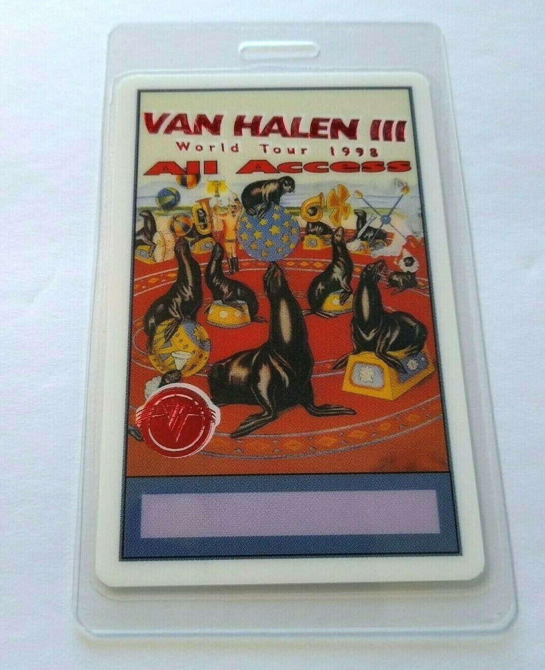 Van Halen III Backstage Pass Original All Access Circus Seals Artwork 1998 Eddie